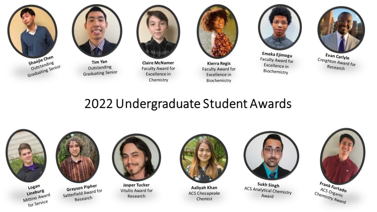 Department of Chemistry and Biochemistry Recognizes our 2022 Undergraduate Student Awardees