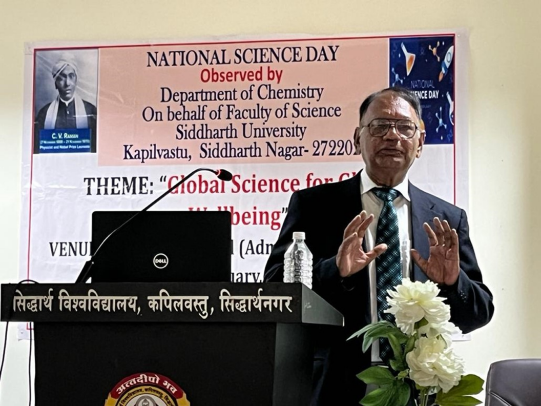 Prof. Narsingh Singh honored as plenary speaker at Siddharth University for National Science Week